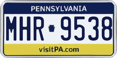 PA license plate MHR9538