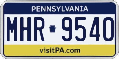 PA license plate MHR9540