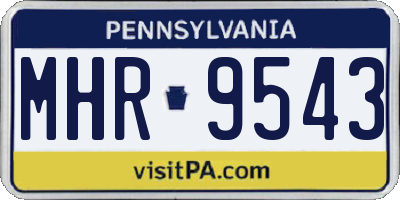 PA license plate MHR9543