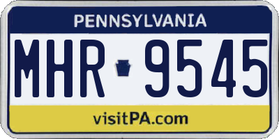 PA license plate MHR9545