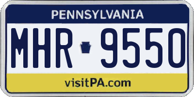 PA license plate MHR9550