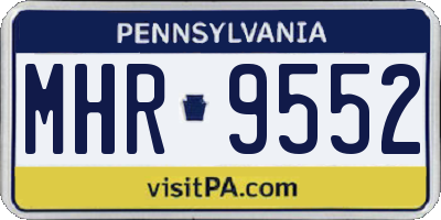 PA license plate MHR9552
