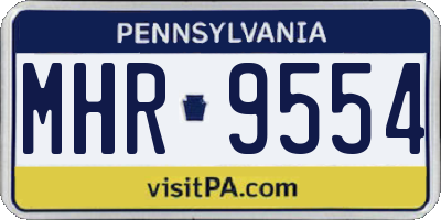 PA license plate MHR9554