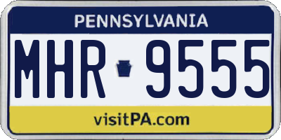PA license plate MHR9555