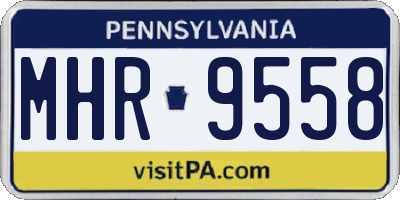 PA license plate MHR9558