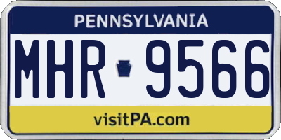 PA license plate MHR9566
