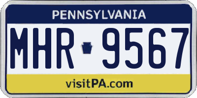 PA license plate MHR9567