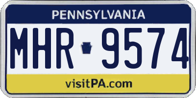 PA license plate MHR9574