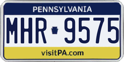 PA license plate MHR9575