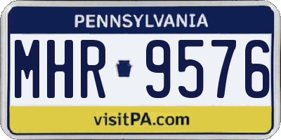 PA license plate MHR9576