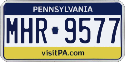 PA license plate MHR9577