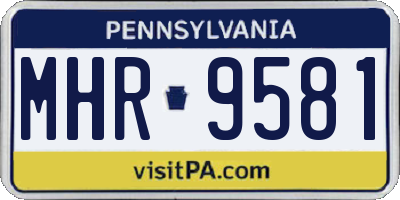 PA license plate MHR9581