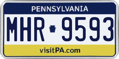PA license plate MHR9593