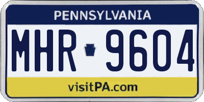 PA license plate MHR9604