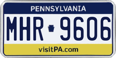 PA license plate MHR9606