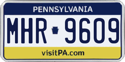 PA license plate MHR9609