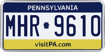 PA license plate MHR9610