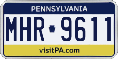 PA license plate MHR9611