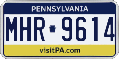 PA license plate MHR9614