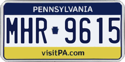 PA license plate MHR9615