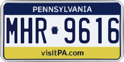 PA license plate MHR9616