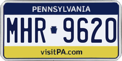PA license plate MHR9620
