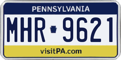 PA license plate MHR9621