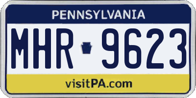 PA license plate MHR9623