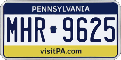 PA license plate MHR9625