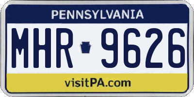 PA license plate MHR9626
