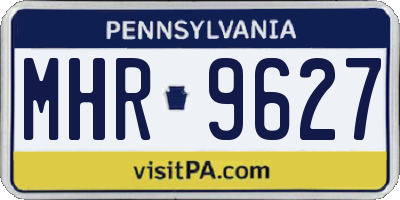 PA license plate MHR9627
