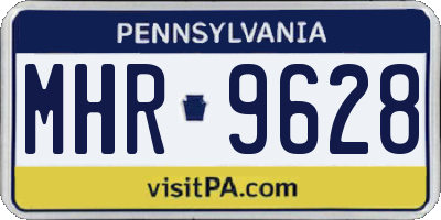 PA license plate MHR9628
