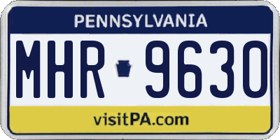 PA license plate MHR9630