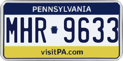 PA license plate MHR9633