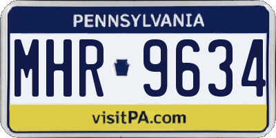 PA license plate MHR9634