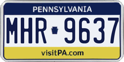 PA license plate MHR9637