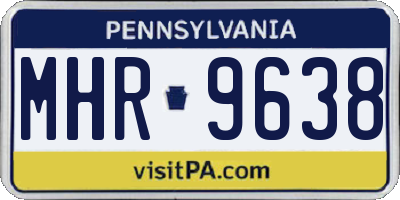 PA license plate MHR9638