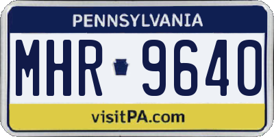 PA license plate MHR9640