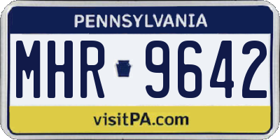 PA license plate MHR9642