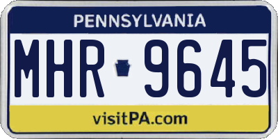 PA license plate MHR9645