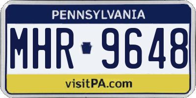 PA license plate MHR9648