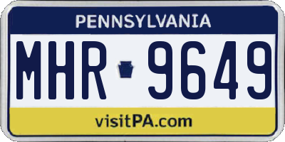 PA license plate MHR9649