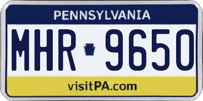PA license plate MHR9650