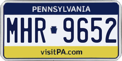 PA license plate MHR9652