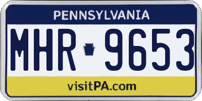 PA license plate MHR9653