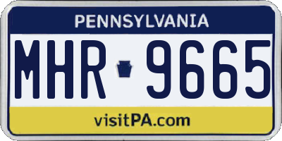 PA license plate MHR9665