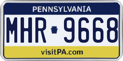 PA license plate MHR9668