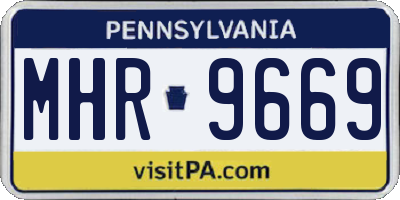 PA license plate MHR9669