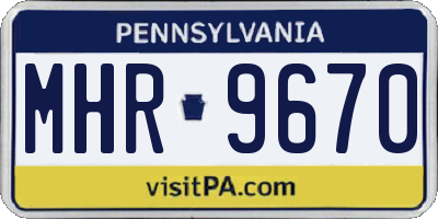 PA license plate MHR9670