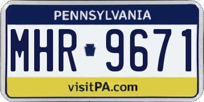 PA license plate MHR9671